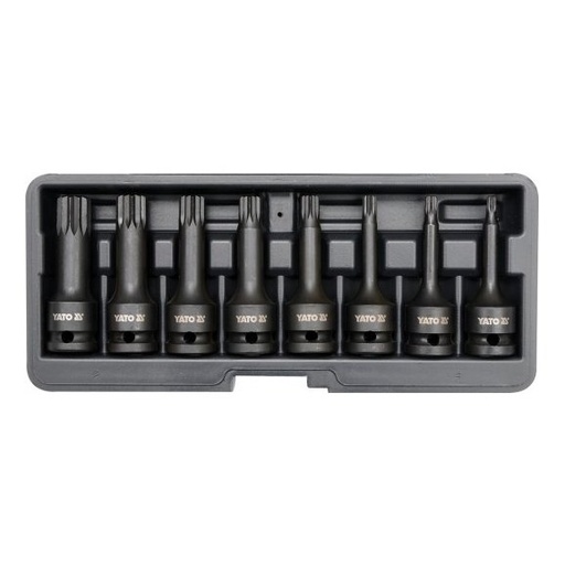 [YT1069] ⬡ 1/2" Dr. Deep bit socket impact set (SPLINE) 8pcs. (YT1069, YATO)