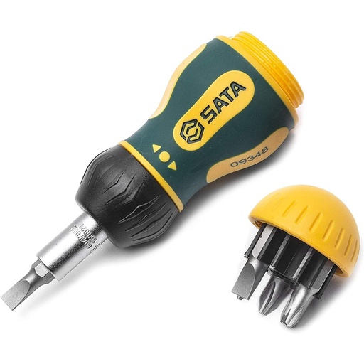 [ST09348] ⬡ Ratcheting screwdriver with interchangeable bits (7 pcs) (ST09348, SATA)