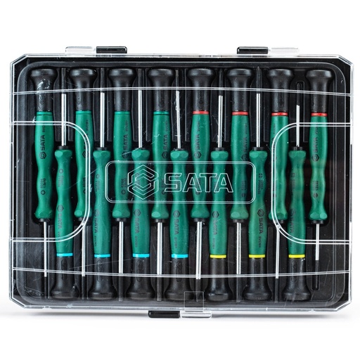 [S09317] ⬡ Atsuktuvų precizinis rinkinys (mini) 15 vnt. (S09317, SATA)