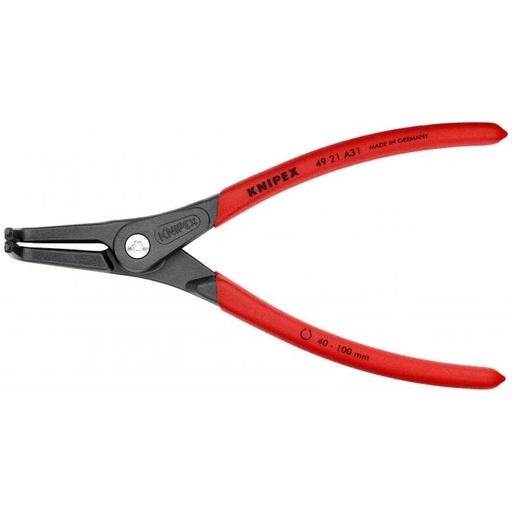 [4921A31] ⬡ Precision circlip pliers. External. Bent 210mm (Ø40-100mm) KNIPEX (4921A31, KNIPEX)
