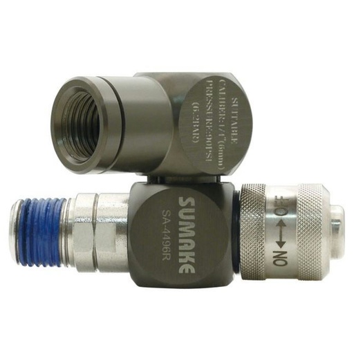 [CA401] ⬡ Universali jungtis 1/4" (išorinis ir vidinis sriegis) sukamoji 360° su reguliatoriumi (CA401, SUMAKE)