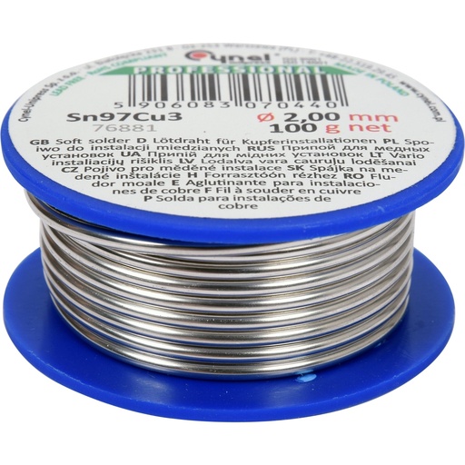 [76881] ⬡ Lydmetalis variui 2,0 mm (Sn97Cu3) 100 g (76881)