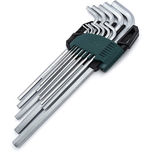 [ST09104SJ] ⬡ Šešiabriaunių ilgų raktų su rutuliniu antgaliu rinkinys 12 vnt. (1/16"-3/8") (S.A.E) (ST09104SJ, SATA)