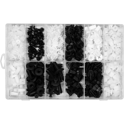 [YT06659] ⬡ Plastic Push-Type Clip Assortment (370pcs) Mitsubishi (YT06659, YATO)