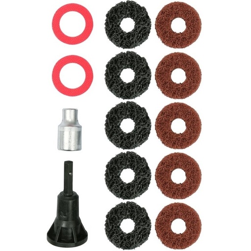 [YT25384] ⬡ Surface preparation kit (14pcs) with shank 1/2" (YT25384, YATO)