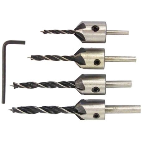 [KD10559] ⬡ Reguliuojamų grąžtų su išgręžimu medienai rinkinys 4 vnt., 3-6 mm (KD10559)