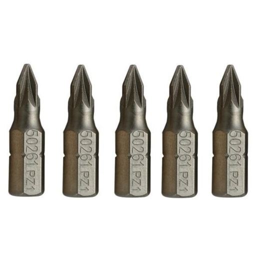 [SC59261] ⬡ Antgalis PZ 1/4" (6.3 mm), 5 vnt. PZ #1 x 25 mm (SC59261, SATA)