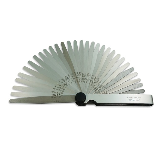 [KR100B32] ⬡ Feeler gauges set 32 leaves 0.03mm-1.0mm (KR100B32)