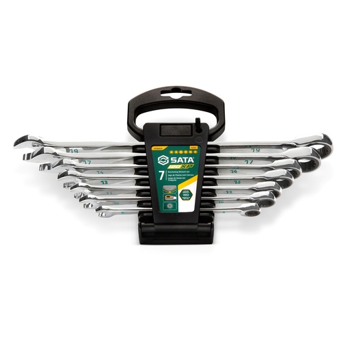 [ST08051G] ⬡ Combination ratcheting wrenches set 7pcs (8-19mm) 120XP (ST08051G, SATA)