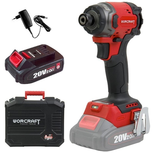 [CISS20LiBM260] ⬡ Li-ion Brushless Cordless Impact Driver 1/4'' HEX WORCRAFT 20V (BMC) 2.0Ah (CISS20LiBM260, WORCRAFT)