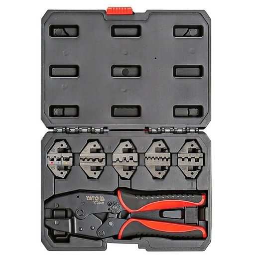 [YT22451] ⬡ Ratchet crimping pliers with interchangeable dies (YT22451, YATO)