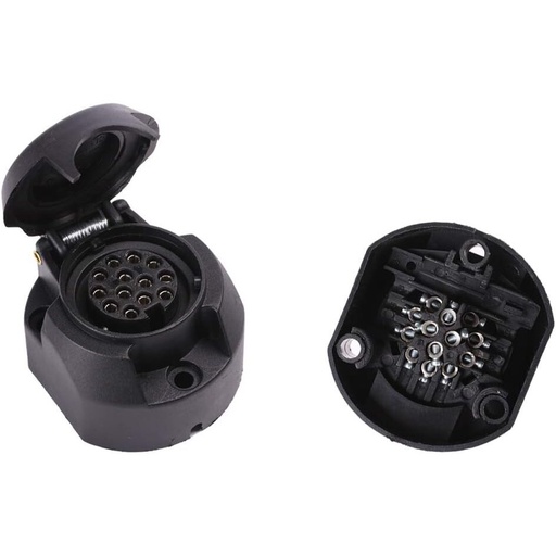 [KR3008] ⬡ 13-pin round plastic trailer socket (KR3008)