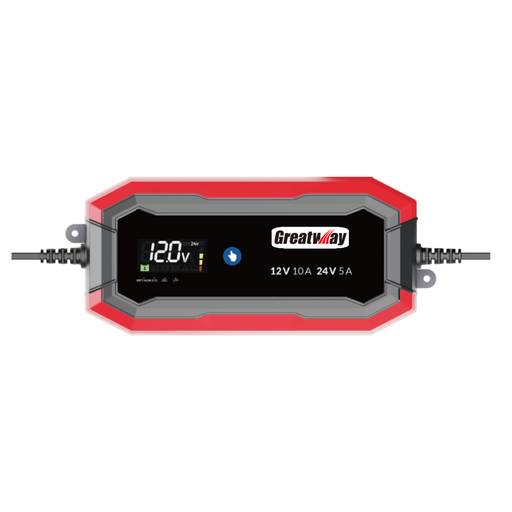 [HFGK10DVD] ⬡ Įkroviklis akumuliatoriui automatinis LCD 12/24V 10A 240Ah (HFGK10DVD)