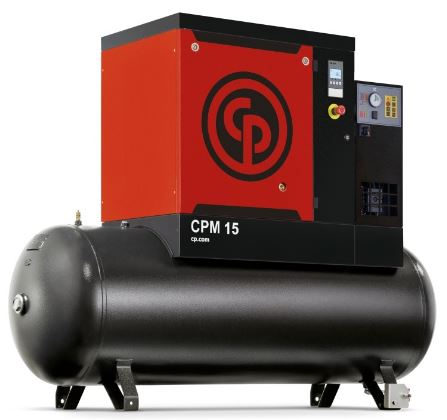 [4152022996] Rotary Screw Air Compressor with Air Receiver and Air Dryer CPM 10 500 D, 4152022996, Chicago Pneumatic