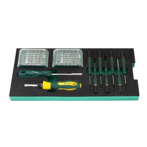 [ST09920G] ⬡ Tray. Bits, bit driver and presicion screwdriver set 71pcs (ST09920G, SATA)