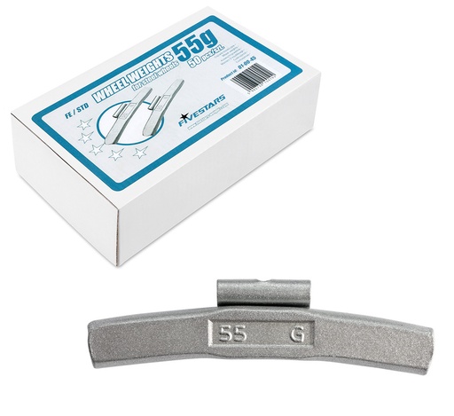 [01-00-45] ᴿᴰ Clip-on FE weights FIVE STARS 55 g, for steel rims (01-00-45, FIVE STARS)