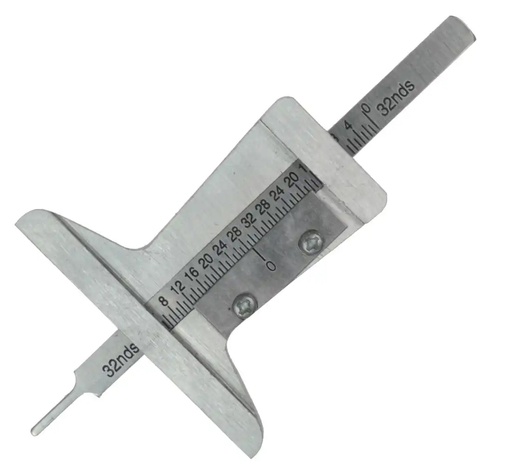 [04-01-46] ᴿᴰ Metal tyre tread depth gauge with case (04-01-46, REDATS)