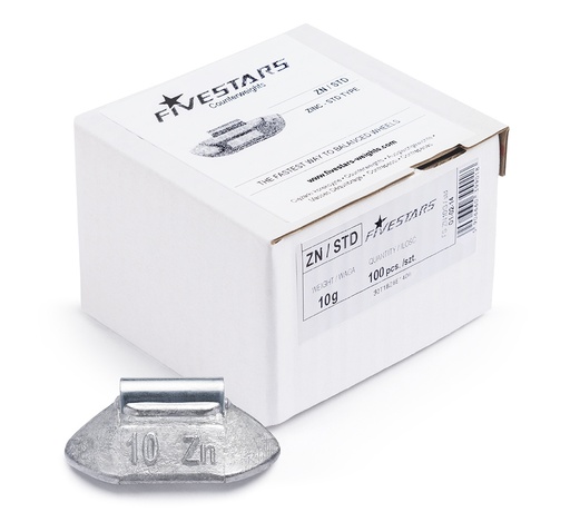 [01-02-14] ᴿᴰ Clip-on Zn weights FIVE STARS 10 g, 100 pcs (01-02-14, FIVE STARS)