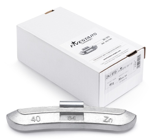[01-02-20] ᴿᴰ Clip-on Zn weights FIVE STARS 40 g, 50 pcs (01-02-20, FIVE STARS)