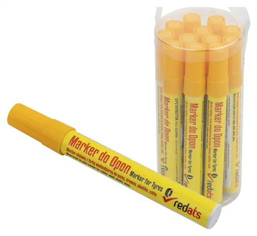 [04-03-59] ᴿᴰ Oil marker for tyres REDATS, yellow, 12 pcs (04-03-59, REDATS)