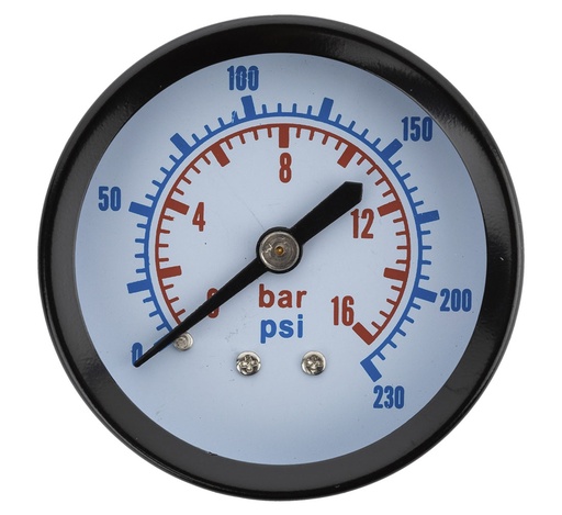 [26-05-87] ᴿᴰ Pressure gauge D40 mm, 0–16 bar, 1/8″, v2 (26-05-87, REDATS)