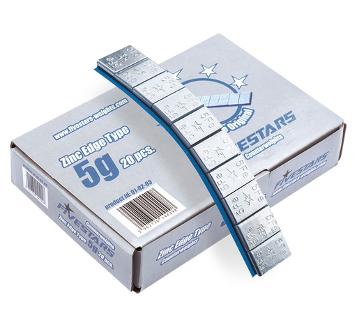 [01-02-93] ᴿᴰ Lipnūs ratų svareliai FIVE STARS 5 g, cinkuoti, maža pakuotė (01-02-93, FIVE STARS)