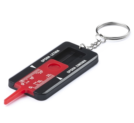 [04-03-98] ᴿᴰ Tread depth gauge keychain, black (04-03-98, REDATS)